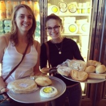 Teresa and I show off our goodies from El Bolillo Bakery in Houston, Texas.